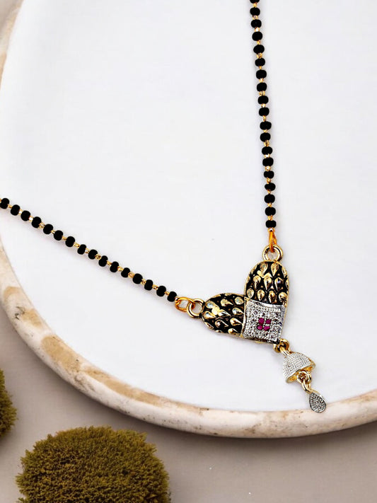 American Diamond (AD) Mangalsutra with Earring for Girls and Women