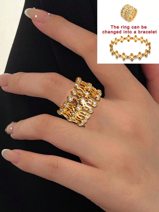 स्टाइलिश रिंग कम ब्रेसलेट | लड़कियों और महिलाओं के लिए जन्मदिन का उपहार सालगिरह का उपहार