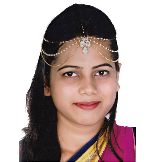 Designer Gold-Plated Kundan Maang Tikka and Pearl Matha Patti for Women and Girls