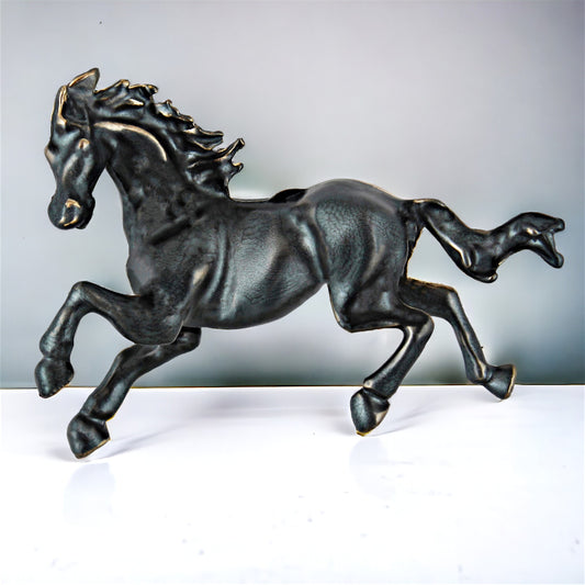 LUCKY JEWELLERY Designer Gold Plating Black Color Meenakari Vintage Running Horse Unisex Brooch Pin For Women/Girls/Men (150-CHOM1-1182-BL)