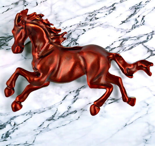 LUCKY JEWELLERY Designer Gold Plating Copper Color Meenakari Vintage Running Horse Unisex Brooch Pin For Women/Girls/Men (150-CHOM1-1182-C)