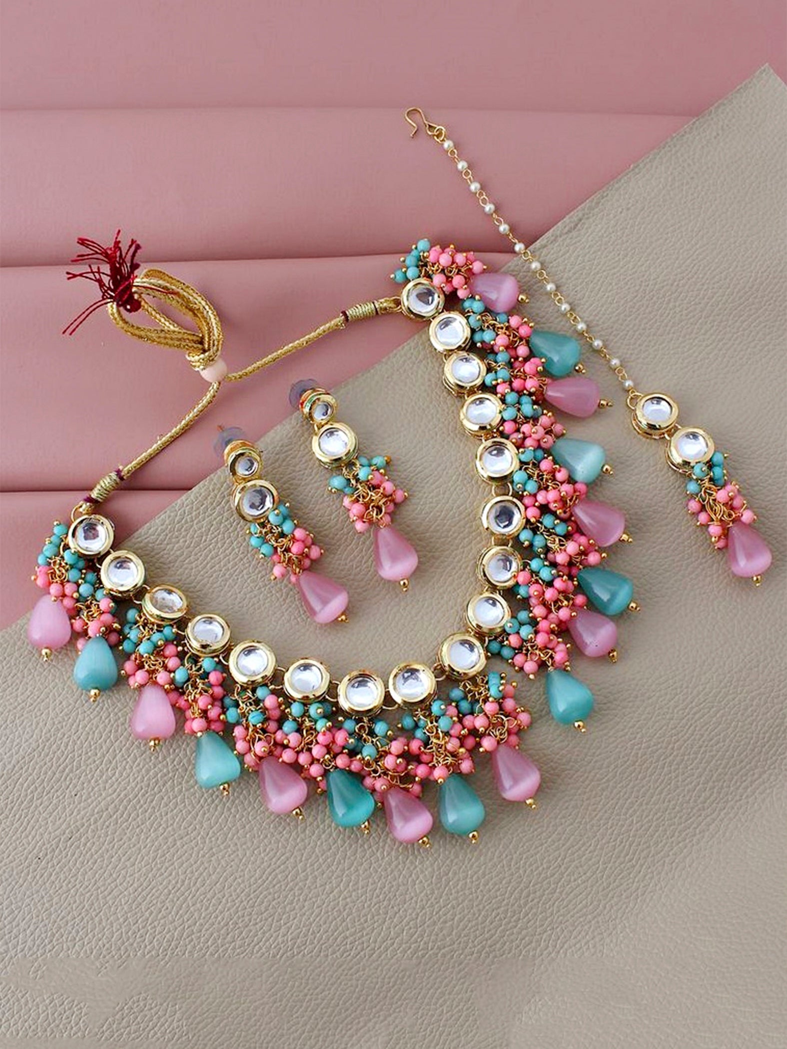 Kundan Choker Necklace set – LUCKY JEWELLERY - Main Image