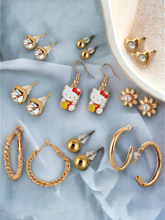 Trendy 9 Pair Combo Set Of Earring for Women & Girls