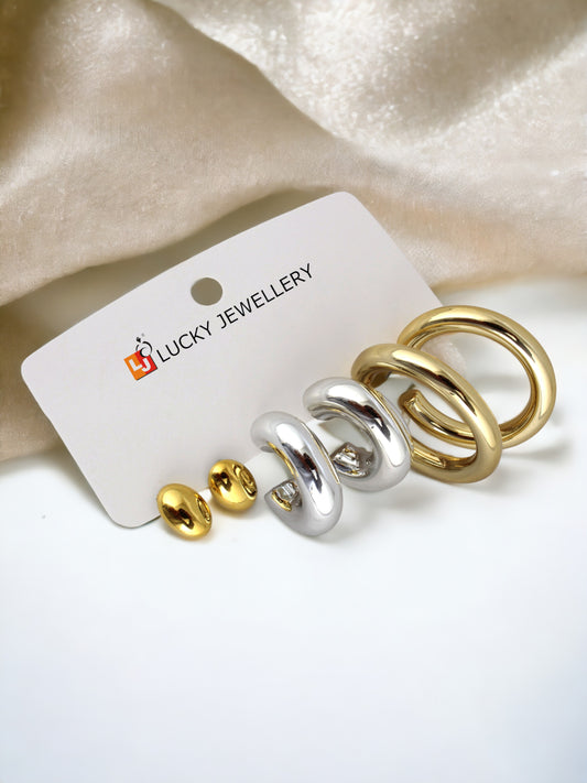 Trendy 3 Pairs Combo Set Of Earring for Women & Girls