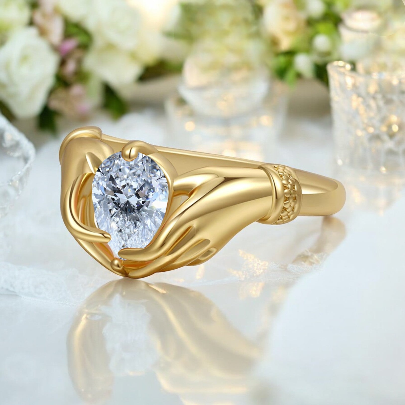 Lucky Jewellery 18K Gold-Plated Adjustable Finger Rings