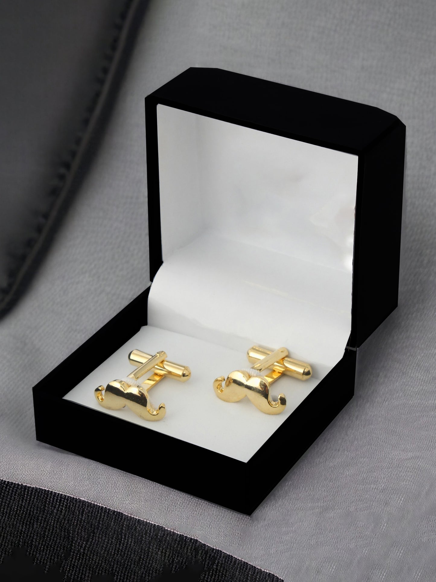 Lucky Jewellery Unique Men Jewelry Golden Color Gold Plated Sleeve Button Formal Cuff Button Wedding Shirt Button, Suit, Blazer Cufflinks Pair Gift Set For Men (198-M4C4-A5535-PARENT)