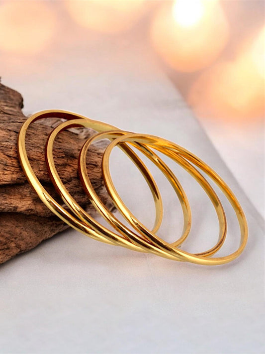 18k One Gram Gold Plated Traditional Designer Pack of 4 Bangle Set For Women