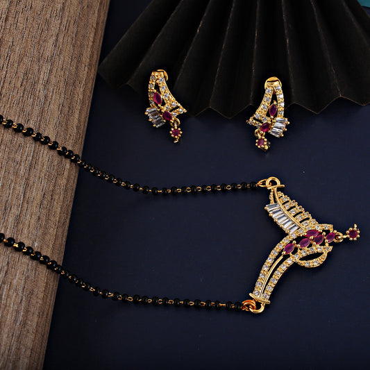American Diamond (AD) Mangalsutra with Earring for Girls and Women