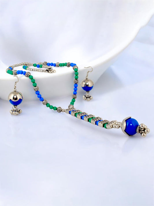 Navratri, Dandiya & Garba Festival Jewellery Beads Long Necklace with Earring
