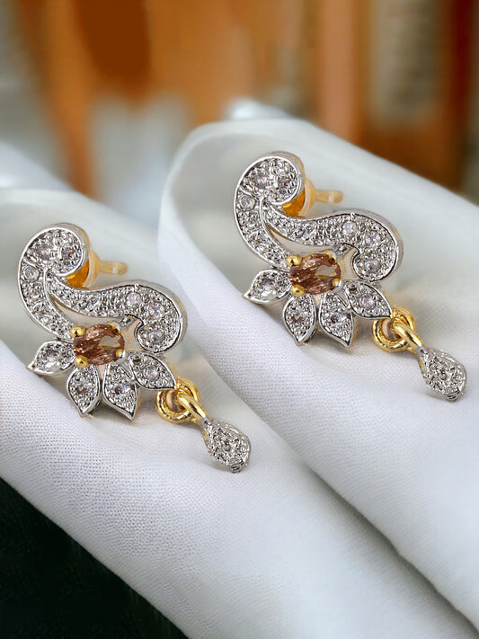 American Diamond (AD) Necklace,Earring With Chain For Girls & Women