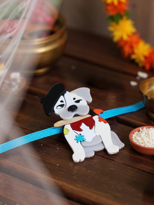 Lucky Jewellery Trendy Fashion Plastic Cute Cartoon Dog Kids Rakhi - Rakshabandhan Rakhee Bracelet for Kids Brother Bhaiya Bhai Bhabhi - Pack of 1 (425-CHR1-1194-1)