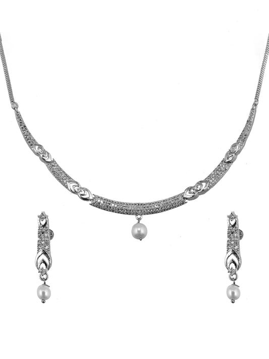 American Diamond (AD) Necklace With Earring For Girls & Women