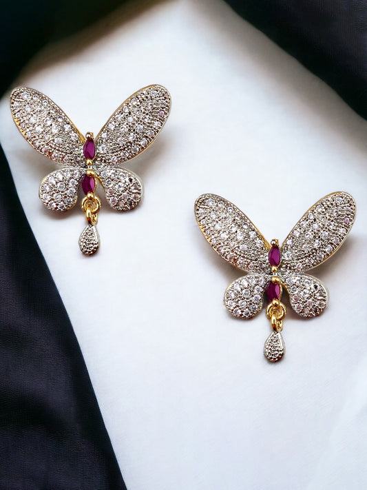 Butterfly Shape Pendant with Earring Chain