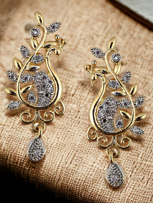 Peacock Shape Pendant with Earring and Chain