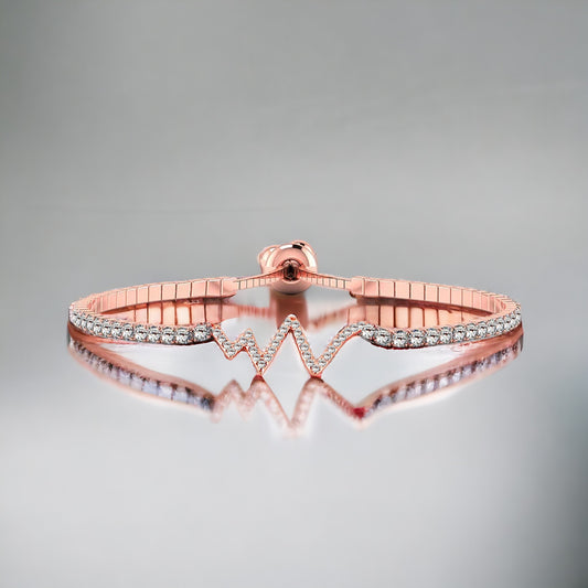 Latest Rhinestones Adjustable Bracelet with Pull Chain for Women & Girls