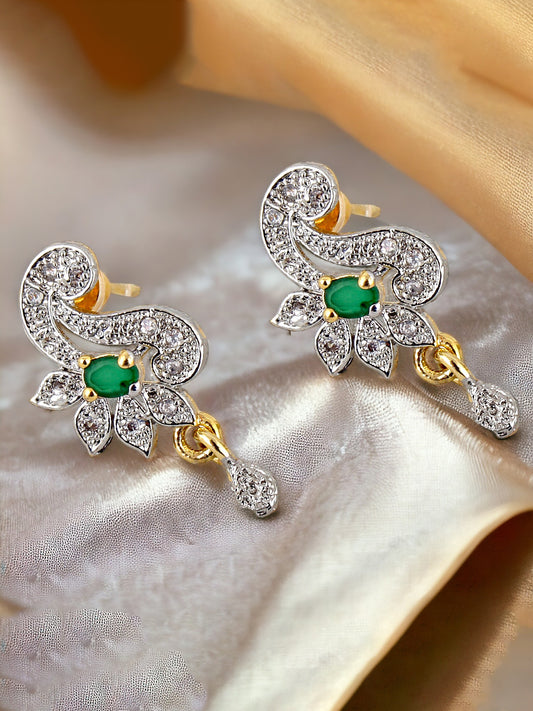 American Diamond (AD) Necklace,Earring With Chain For Girls & Women