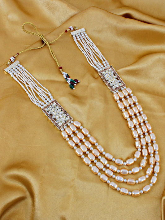 Traditional Maharaja Haar Beaded Groom Necklace Set for Men (565-TDM-7822-LCT)