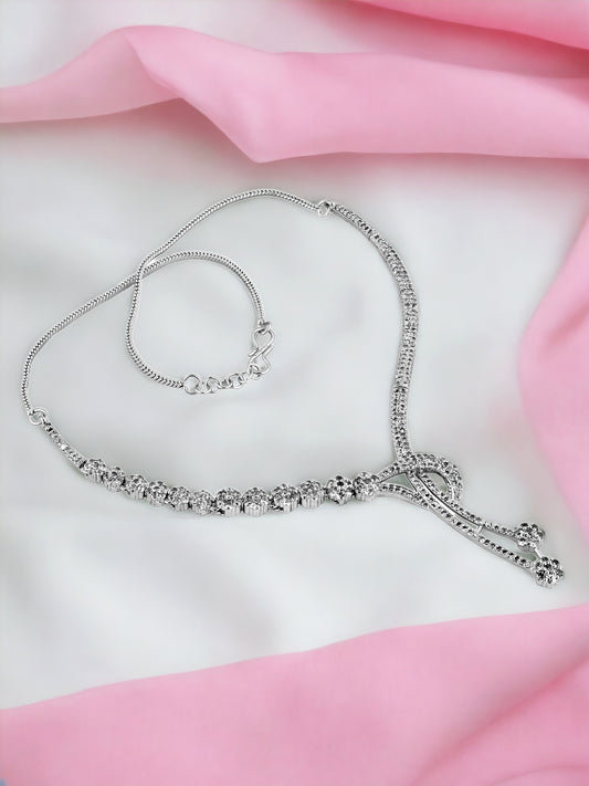 American Diamond (AD) Necklace With Earring For Girls & Women