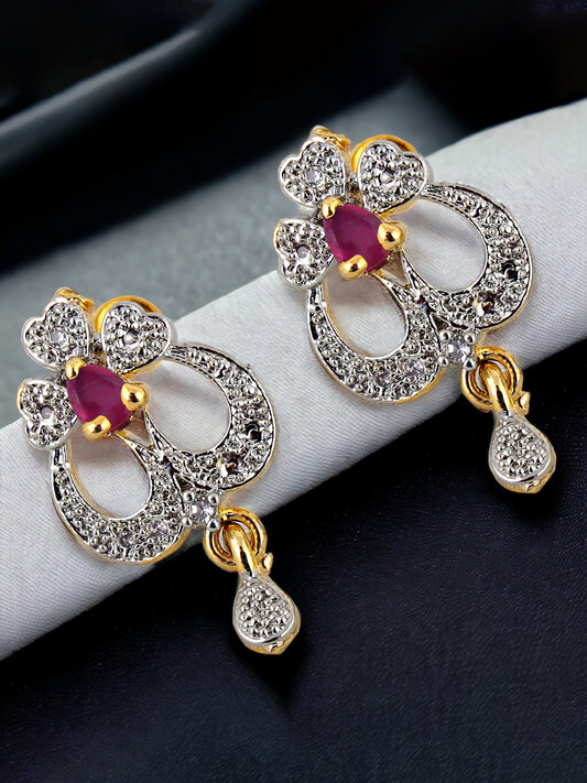 American Diamond (AD) Necklace,Earring With Chain For Girls & Women