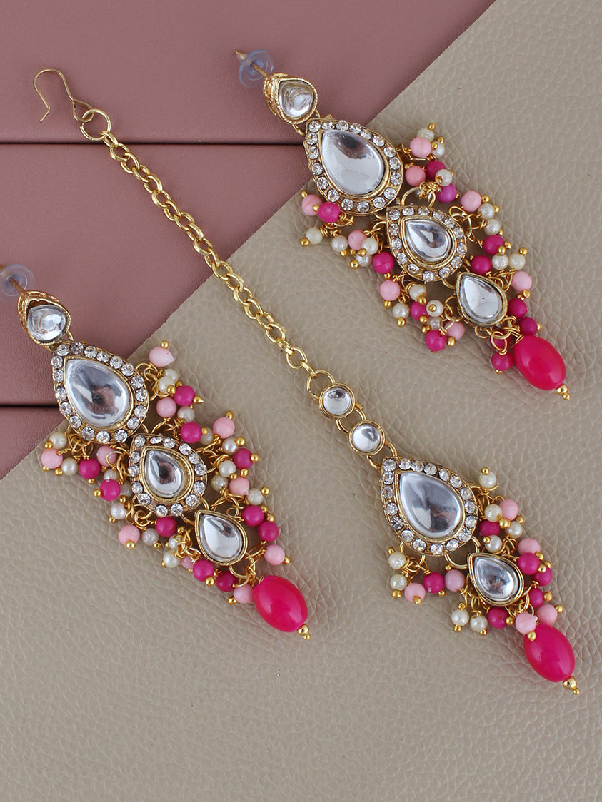 Kundan Tika Earring set for Girls women – LUCKY JEWELLERY