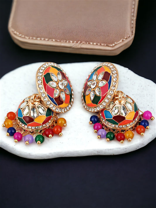 Meenakari Jhumki Earring For Girls & Women