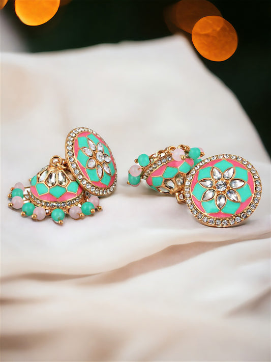 Meenakari Jhumki Earring For Girls & Women