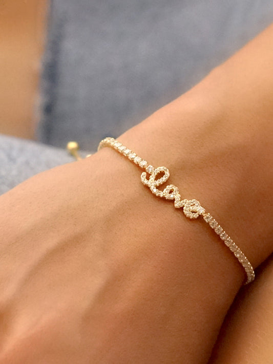 Latest Rhinestones Adjustable Bracelet with Pull Chain for Women & Girls