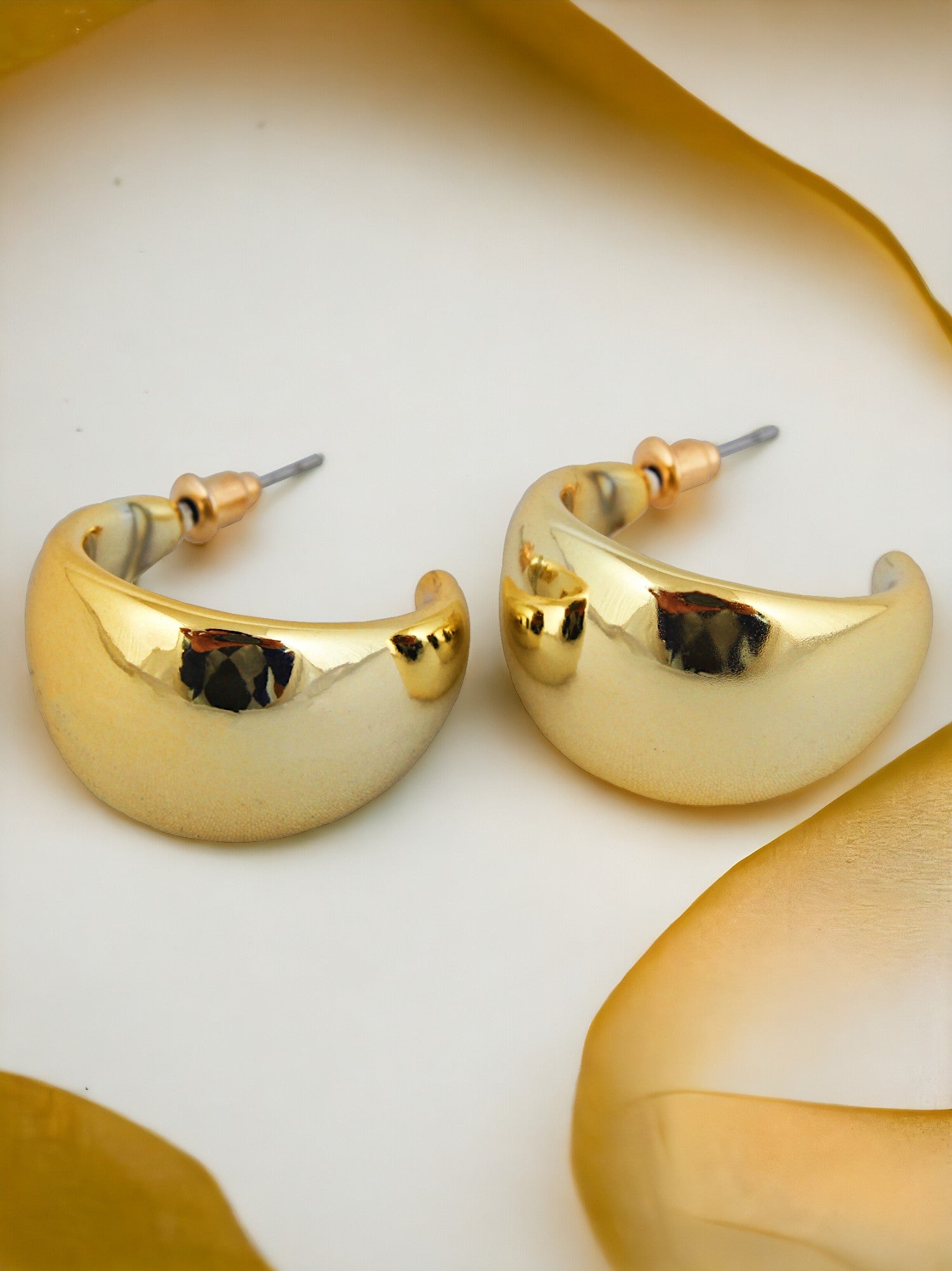 Lucky Jewellery Designer 18k Gold Plated Cashew Design Earring For Gir