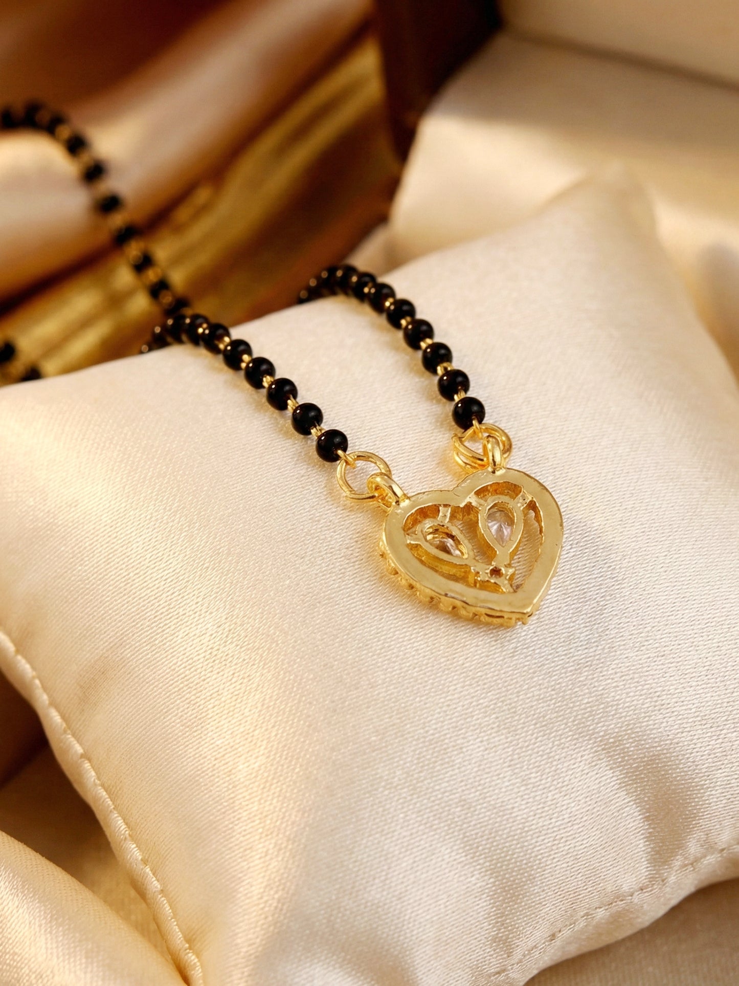 Lucky Jewellery AD Heart Mangalsutra for Women (259-S8MS-2188)