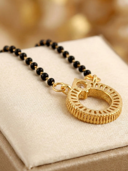 Lucky Jewellery AD Circle Mangalsutra for Women (318-S8MS-2194)