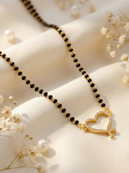 Lucky Jewellery AD Heart Mangalsutra for Women (292-S8MS-2191)