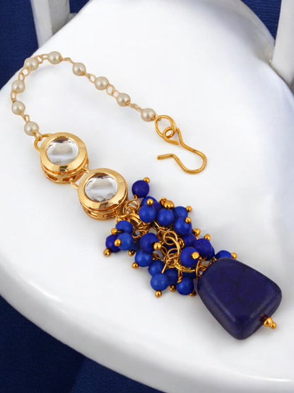 18K Gold-Plated Kundan Choker Necklace Set for Women & Girls (1580-J5SK-1678-B)