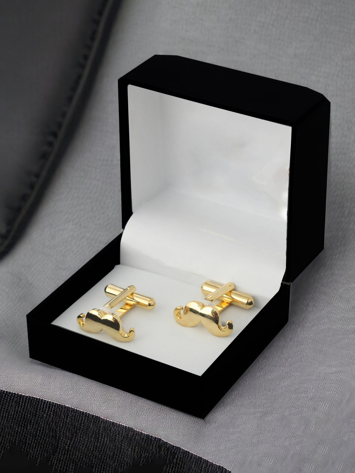 Lucky Jewellery Unique Men Jewelry Golden Color Gold Plated Sleeve Button Formal Cuff Button Wedding Shirt Button, Suit, Blazer Cufflinks Pair Gift Set For Men (198-M4C4-A5535-PARENT)