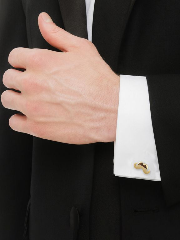 Lucky Jewellery Unique Men Jewelry Golden Color Gold Plated Sleeve Button Formal Cuff Button Wedding Shirt Button, Suit, Blazer Cufflinks Pair Gift Set For Men (198-M4C4-A5535-PARENT)