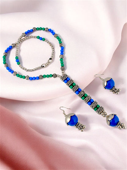 Navratri, Dandiya & Garba Festival Jewellery Beads Long Necklace with Earring