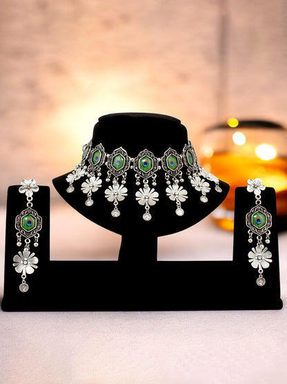 Navratri, Dandiya & Garba Festival Jewellery Necklace with Earrings