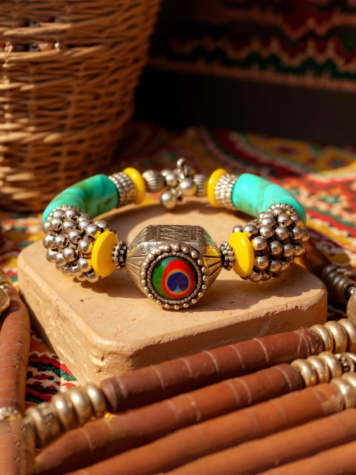 Navratri and Garba Jewellery Boho Bracelet for Women & Girls
