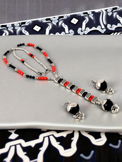 Navratri, Dandiya & Garba Festival Jewellery Beads Long Necklace with Earring