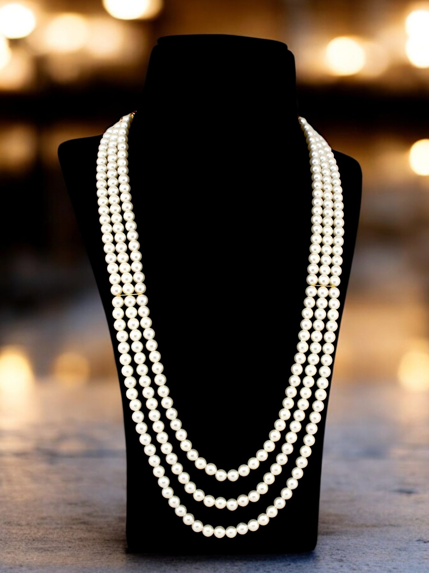 Traditional Maharaja Haar Beaded Groom Necklace Set for Men (274-TDM-7823-W)