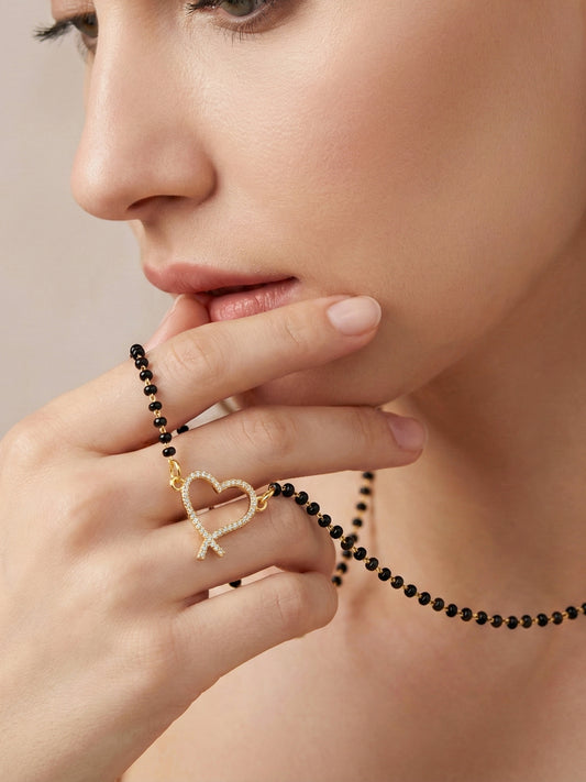 Lucky Jewellery AD Heart Mangalsutra for Women (292-S8MS-2191)