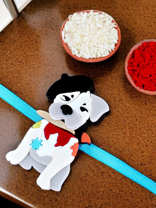 Lucky Jewellery Trendy Fashion Plastic Cute Cartoon Dog Kids Rakhi - Rakshabandhan Rakhee Bracelet for Kids Brother Bhaiya Bhai Bhabhi - Pack of 1 (425-CHR1-1194-1)