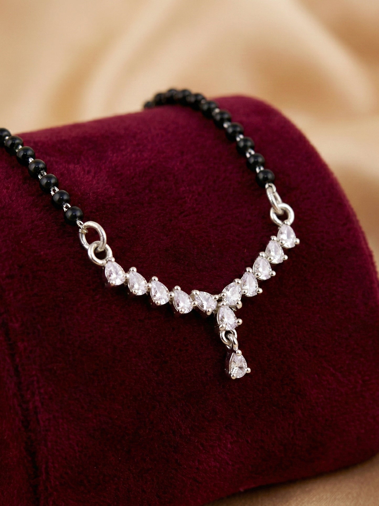 Lucky Jewellery AD Drop Mangalsutra for Women (113-K4MA-2299-S)