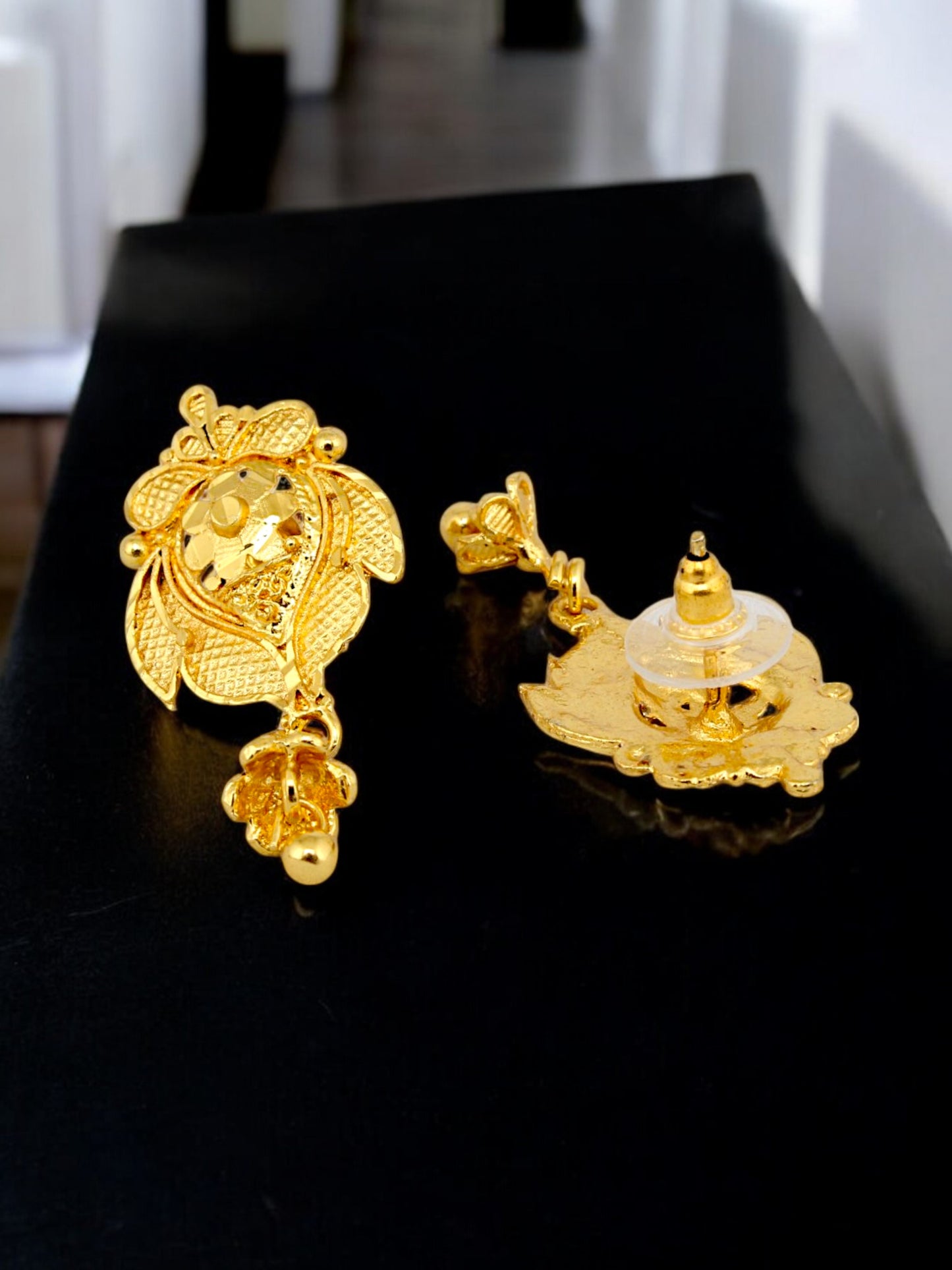 18K Gold-Plated Locket Chain with Earrings Pendant Set (207-M7L1G-2059)