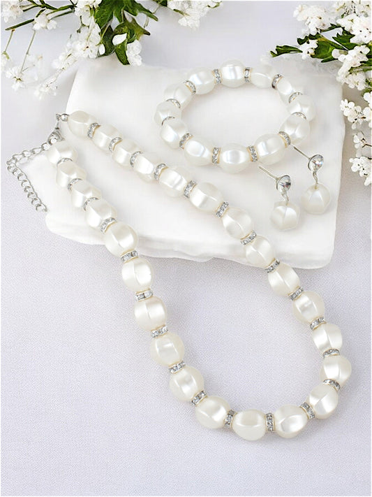 Necklace Set With Bracelet And Earring For Women & Girls