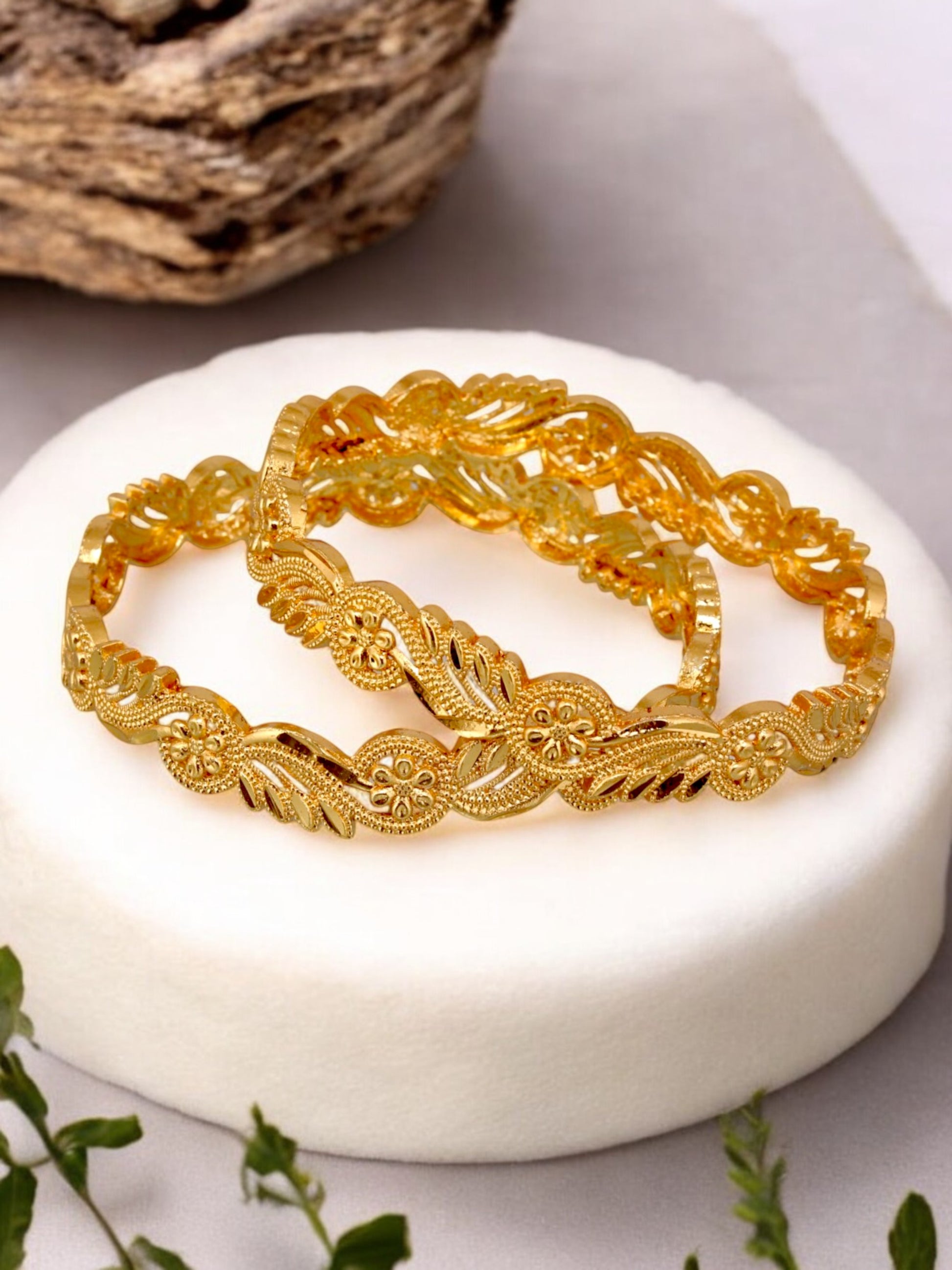 18k One Gram Gold Plated Traditional Bangles for Women Girls