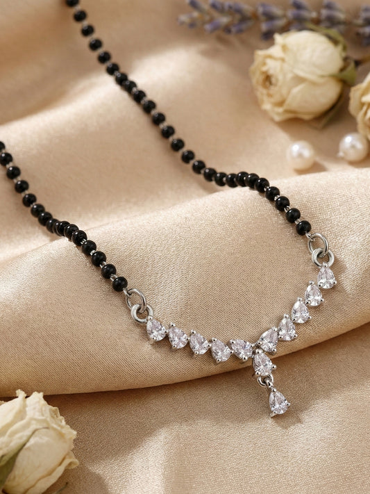 Lucky Jewellery AD Drop Mangalsutra for Women (113-K4MA-2299-S)