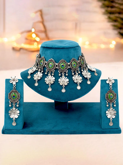 Navratri, Dandiya & Garba Festival Jewellery Necklace with Earrings