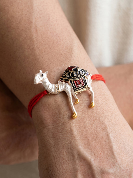 Designer Meenakari Camel Rakhi for Brother, Roli, Chawal & Card (263-CHR1-1171-1-2026)