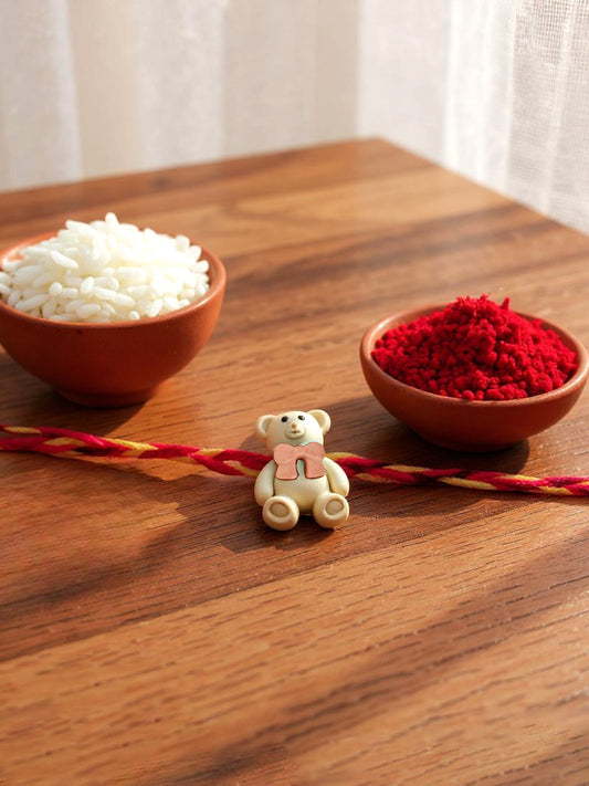 Lucky Jewellery Designer Teddy Bear Rakhi - Rakshabandhan Plastic Rakhee Bracelet for Brother/Bhaiya/Bhai/Bhabhi & Kids - Pack of 2 (80-CHR1-1948-2)