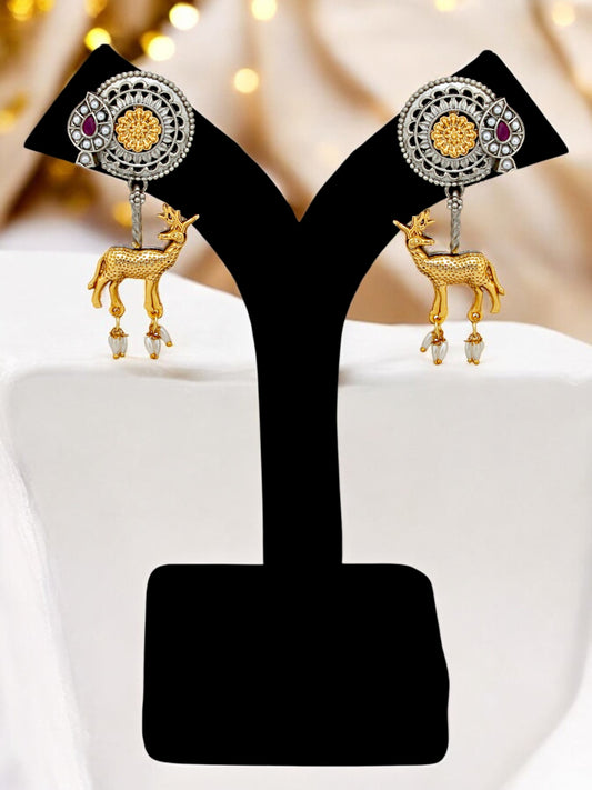 Trendy Celebrity Inspired Gold Plated Earring For Girls & Women|Oxidised Silver Designer Earing Set